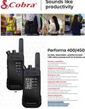 Cobra 0190015-1 Performa 400 Licensed Analog Radio Single Pack