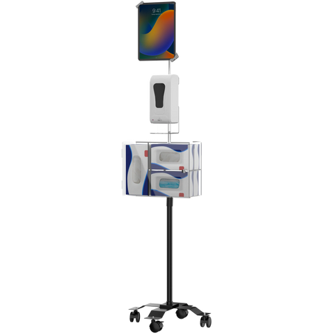 Security Sanitizing Station Mobile Floor Stand with Gooseneck CTA DIGITAL