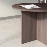 Bush Business Furniture 99TB42RSG 42-inch Round Conference Table with Wood Base in Storm Gray