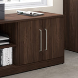 Bush Business Furniture VSS160BW Vista Low Storage Cabinet with Doors and Shelves in Black Walnut