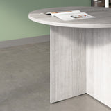 Bush Business Furniture 99TB42RPG 42-inch Round Conference Table with Wood Base in Platinum Gray