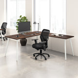 Bush Business Furniture VST003BW Vista 72W x 30D L Shaped Desk with Splayed Metal Legs in Black Walnut