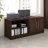 Bush Business Furniture VSS160BW Vista Low Storage Cabinet with Doors and Shelves in Black Walnut