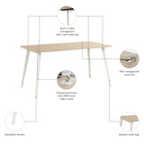 Bush Business Furniture VSD160NE Vista 60W x 30D Computer Desk with Splayed Metal Legs in Natural Elm