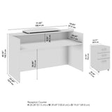 Bush Business Furniture ARV008NE Arrive 72W x 30D Reception Desk with Counter and Mobile File Cabinet in Natural Elm