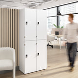 Bush Business Furniture AUS130WHK Assure Two Tier 4 Door Storage Lockers with Keypad Locks in White