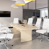 Bush Business Furniture 99TB9642NEK 96-inch Office Conference Table with Wood Base in Natural Elm