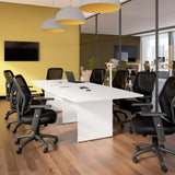 Bush Business Furniture 99TB12048WHK 120-inch Office Conference Table with Wood Base in White