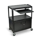 Luxor AVJ42XLKBC Extra-Large Adjustable-Height Steel Cart - Pullout keyboard Tray  Cab