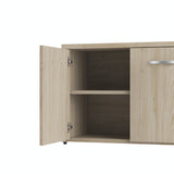 Bush Business Furniture SCS160NE Studio C Low Storage Cabinet with Doors and Shelves in Natural Elm