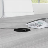 Bush Business Furniture 99TB9642PGK 96-inch Office Conference Table with Wood Base in Platinum Gray