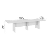 Bush Business Furniture 99TB12048SGK 120-inch Office Conference Table with Wood Base in Storm Gray