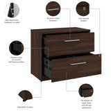 Bush Business Furniture VSF136BWSU Vista 2 Drawer Lateral File Cabinet in Black Walnut