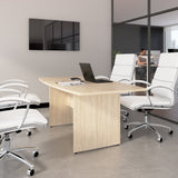 Bush Business Furniture 99TB7236NE 72-inch Office Conference Table with Wood Base in Natural Elm