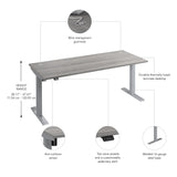 Bush Business Furniture M4S7230PGSK Move 40 Series 72W x 30D Electric Height Adjustable Standing Desk in Platinum Gray with Metallic Gray Base