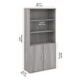 Bush Business Furniture STC015PG Studio C 5 Shelf Bookcase with Doors in Platinum Gray