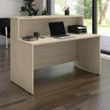 Bush Business Furniture ARV001NE Arrive 60W x 30D Reception Desk with Shelf in Natural Elm