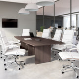 Bush Business Furniture 99TB12048SGK 120-inch Office Conference Table with Wood Base in Storm Gray