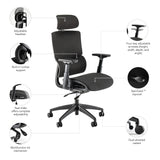 Bush Business Furniture CH3803BLF-03 Align High Back Ergonomic Office Chair with Lumbar Support in Black Fabric
