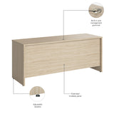 Bush Business Furniture SCD372NE Studio C 72W x 24D Credenza Desk in Natural Elm