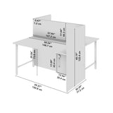 Bush Business Furniture HUS023WH Hustle 60-inch 2 Person Office Cubicles with Locking Storage and Large Tackboards in White