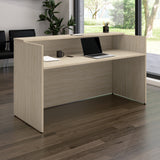 Bush Business Furniture AVD172NEK Arrive 72W x 30D Reception Desk with Shelf in Natural Elm