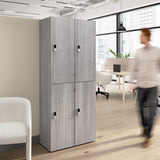 Bush Business Furniture AUS130PGK Assure Two Tier 4 Door Storage Lockers with Keypad Locks in Platinum Gray