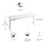 Bush Business Furniture M4S7230WHWK Move 40 Series 72W x 30D Electric Height Adjustable Standing Desk in White with White Base
