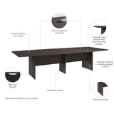 Bush Business Furniture 99TB12048SGK 120-inch Office Conference Table with Wood Base in Storm Gray