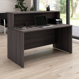 Bush Business Furniture ARV001SG Arrive 60W x 30D Reception Desk with Shelf in Storm Gray