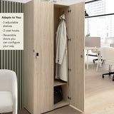 Bush Business Furniture AUS230NEK Assure Single Tier 2 Door Storage Locker with Keypad Locks in Natural Elm