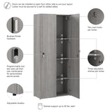 Bush Business Furniture AUS230PGK Assure Single Tier 2 Door Storage Locker with Keypad Locks in Platinum Gray