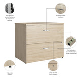 Bush Business Furniture SCF136NESU Studio C 2 Drawer Lateral File Cabinet in Natural Elm - Assembled
