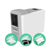 Dascom DC-340 Simplex Card Printer / USB / 300 print YMCKO ribbon / 100 30 mil cards BUNDLE