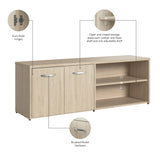 Bush Business Furniture SCS160NE Studio C Low Storage Cabinet with Doors and Shelves in Natural Elm