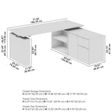 Bush Business Furniture SUT020NE Stratus 72W x30D Electric Height Adjustable Standing Desk with Storage in Natural Elm with White Base