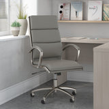 Bush Business Furniture CH1701LGL-03 Modelo High Back Leather Executive Office Chair in Light Gray