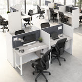 Bush Business Furniture HUS020WHPG Hustle 48-inch 2 Person Office Cubicles with Locking Storage and Large Tackboards in White and Platinum Gray