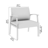 Bush Business Furniture CH3902BVL-03 Arrive Bariatric Waiting Room Guest Chair with Arms in Black Vinyl