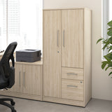 Bush Business Furniture VSS130NEK Vista Wardrobe Cabinet with Drawers in Natural Elm