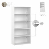 Bush Business Furniture STC015WH Studio C 5 Shelf Bookcase with Doors in White