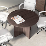 Bush Business Furniture 99TB42RSG 42-inch Round Conference Table with Wood Base in Storm Gray