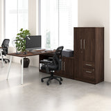 Bush Business Furniture VSS130BWK Vista Wardrobe Cabinet with Drawers in Black Walnut
