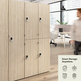 Bush Business Furniture AUS130NEK Assure Two Tier 4 Door Storage Lockers with Keypad Locks in Natural Elm