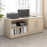 Bush Business Furniture VSS160NE Vista Low Storage Cabinet with Doors and Shelves in Natural Elm