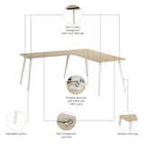 Bush Business Furniture VST003NE Vista 72W x 30D L Shaped Desk with Splayed Metal Legs in Natural Elm