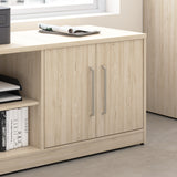 Bush Business Furniture VSS160NE Vista Low Storage Cabinet with Doors and Shelves in Natural Elm