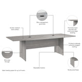 Bush Business Furniture 99TB9642PGK 96-inch Office Conference Table with Wood Base in Platinum Gray