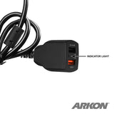 Arkon CAQCFI 30W 2-Port Quick Charge 3.0 and USB-A Car Fixed Install Charger
