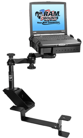 RAM-VB-102-SW1 RAM Mounts No-Drill Laptop Mount for the Chevrolet 2500 C/K, 3500 C/K, Silverado, Suburban, Tahoe, GMC Sierra & Yukon - Synergy Mounting Systems